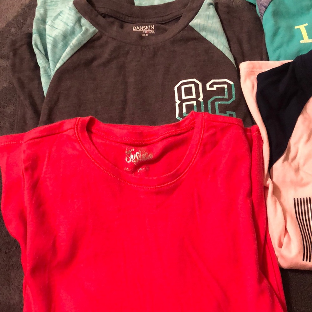 4 long sleeve shirts girls size M 7-8